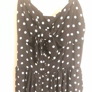 Black polka dot midi dress